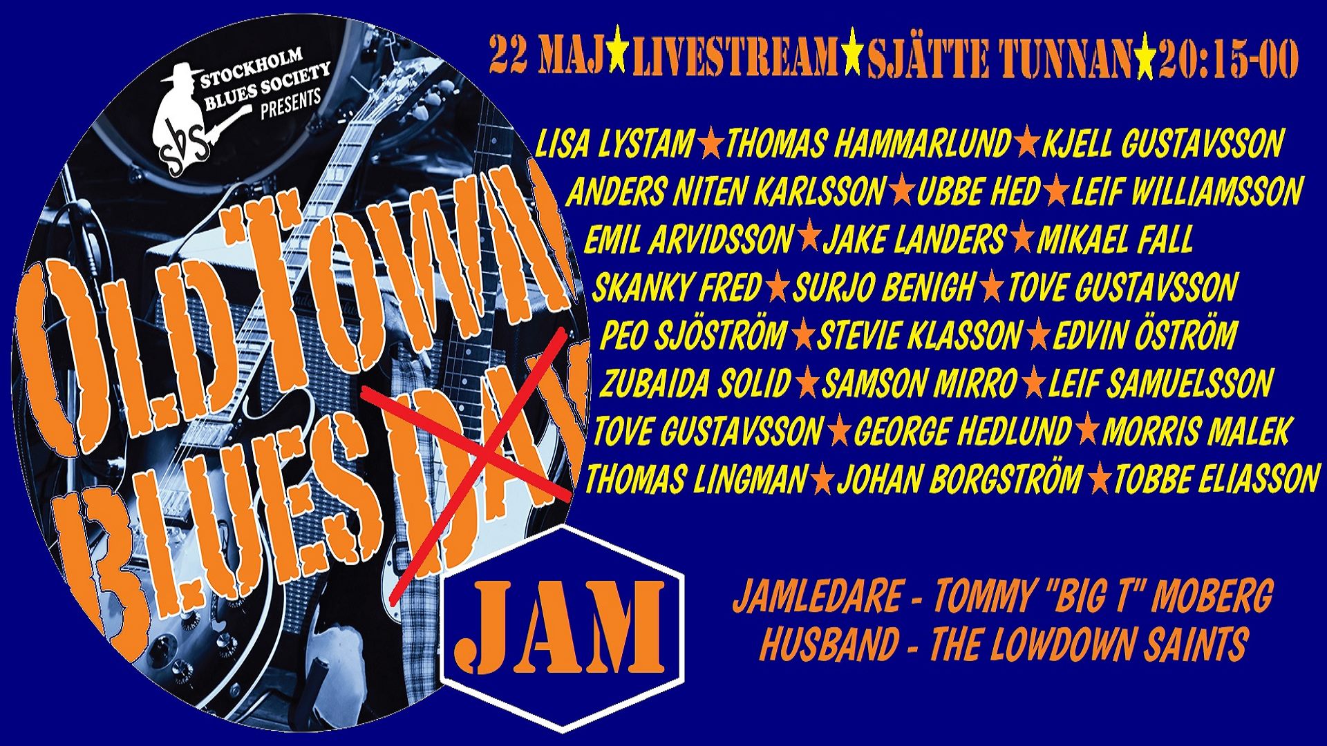 Old Town Blues Jam återuppstår digitalt! 4 timmar på Pingstafton 22 maj